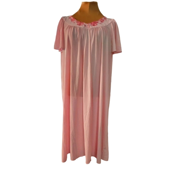 Vintage Miss Elaine Pink Nightgown Women's‎ Large - Picture 1 of 4